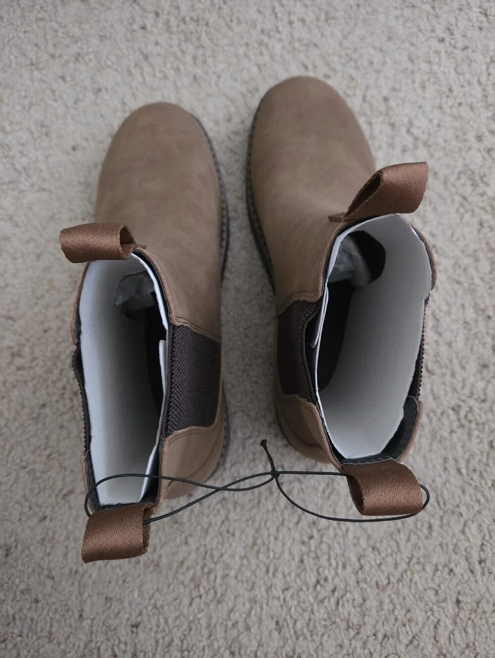 Portland Boot Company Men's Chelsea‎ Boots Size 13 Tan Faux Suede Casual Ankle